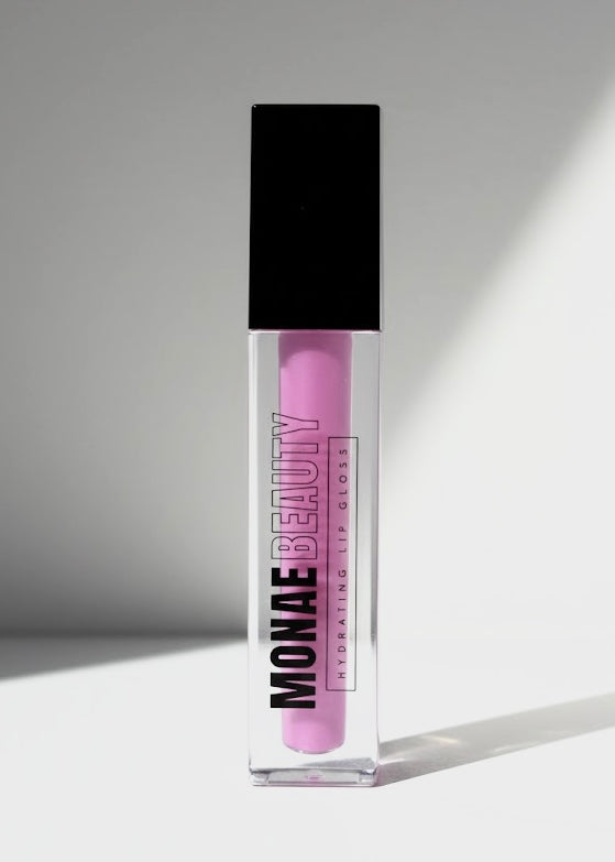Pinky Promise lip gloss by Monae Beauty Co, high-shine moisturizing gloss for soft glossy lips