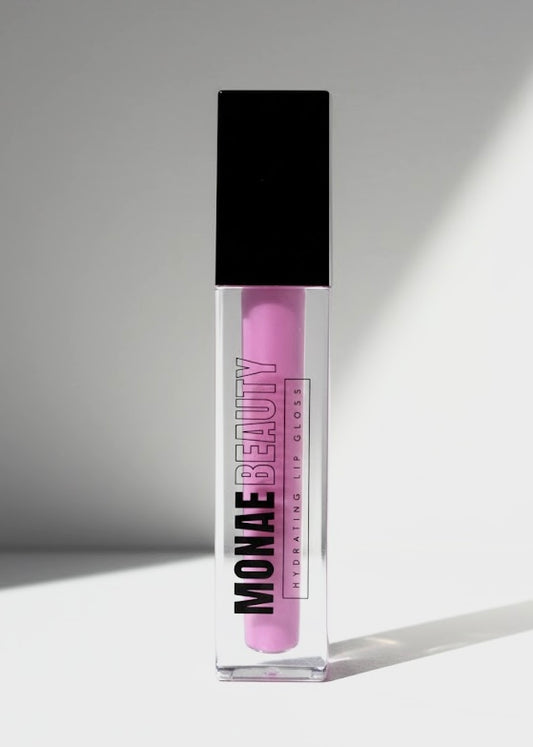 Pinky Promise lip gloss by Monae Beauty Co, high-shine moisturizing gloss for soft glossy lips